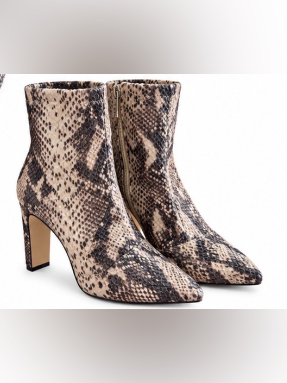 Jessica Simpson Briyanne Neutral Stretch Python Booties - Size 11M